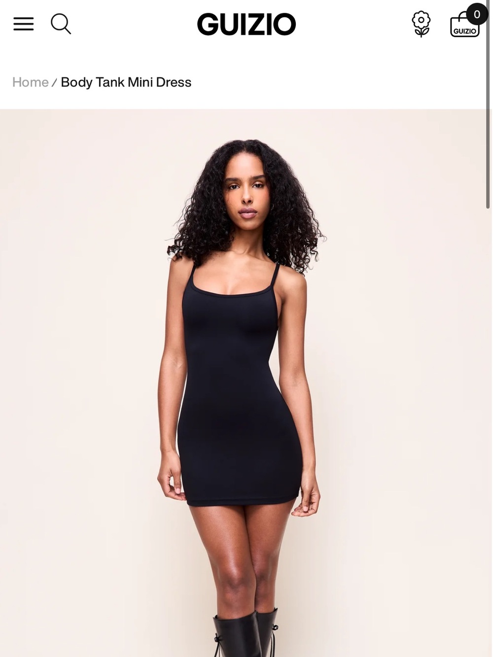 GUIZIO Black Body Tank Mini Dress